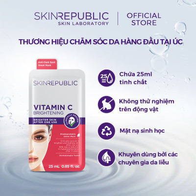 Combo 10 Mặt nạ dưỡng da Skin Republic Vitamin C Brightening Face Mask 25ml