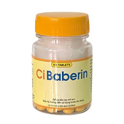 Ci baberin  Vinaphar (Berberin )- ( Chai 100 viên Nén Bao Đường )- hỗ trợ trong nhiễm trùng đường ruột