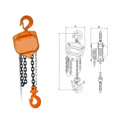 Palang Xích Kéo Tay ABG 2T-5M - Pa Lăng Dùng Xích Loại 2 Tấn, Xích Ba Lăng Dài 5 Mét Kéo Tay - Hàng Chính Hãng