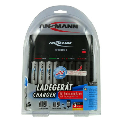 Bộ sạc Ansmann kèm 04 viên pin 2850Mah Powerline 8 Plus 
