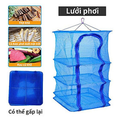 Lồng Lưới Phơi Thực Phẩm Đa Năng 2 – 4 Tầng Chống Côn Trùng, Gấp Gọn Tiện Lợi