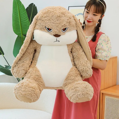 Thú nhồi bông thỏ mặt quạo - Size 25cm đến 65cm - Quà tặng gấu bông thỏ giận dữ đáng yêu - Gối ôm mềm mịn cho bé