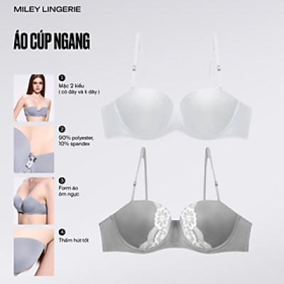 Combo 2 Áo Ngực Cúp Ngang Phối Ren Premium Miley Lingerie BRM02202-11202