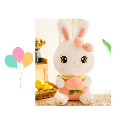 Thỏ nhồi bông ôm trái đào cao cấp