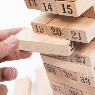 Trò chơi rút gỗ KG51 wiss toy thông minh kèm 4 xúc xắc cho bé trai và bé gái loại lớn gồm 54thanh - Hàng chính hãng