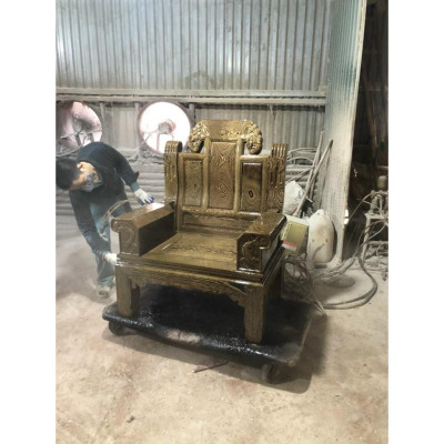 Bàn ghế Tần Thủy Hoàng gỗ mun đuôi công tiếp khách sang trọng