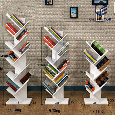 Kệ sách xương cá 7 tầng 