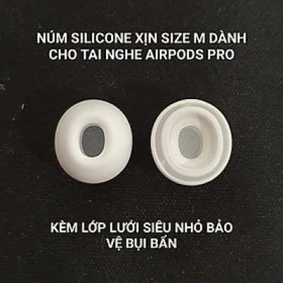 Bộ Núm Silicone Thay Thế Dành Cho Tai Nghe Airpods Pro Size M Chuẩn - Hàng Nhập Khẩu