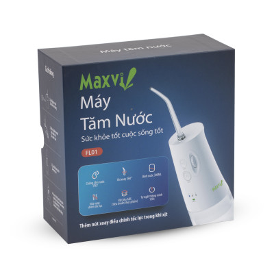 Máy tăm nước cá nhân (Máy tăm nước du lịch) MAXVI FL01 Có nút điều chỉnh tốc lực  Bảo hành 1 năm 1 đổi 1 Đèn led sáng công tắc Bình nước 300ml thoải mái dùng