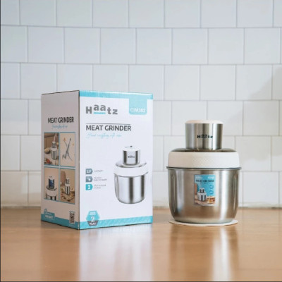 Máy Xay Thịt inox Haatz CIM382 - 2 Cối 2,5L, 500W Kèm Phụ Kiện Đánh Ruốc - Hàng Chính Hãng Bảo Hành 2 Năm