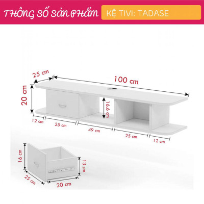 Kệ tivi treo tường đơn giản SMLIFE Tadase