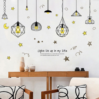 Decan dán tường Đèn treo 3D trang trí phòng khách sang trọng, sáng tạo  (70 x 170 cm)