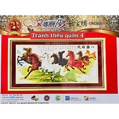 Tranh thêu chữ thập Mã đáo thành công (ngựa thảo nguyên) 467, kích thước 139 x 83 cm