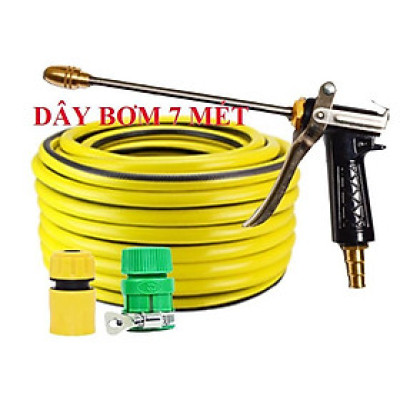 Bộ dây vòi xịt nước ️ , tăng áp 3 lần, loại 7m,10m 206318 đầu đồng,cút,nối vàng+ túi đựng bút
