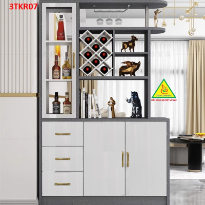 Vách ngăn kiêm tủ rượu trang trí phòng khách 3TKR07