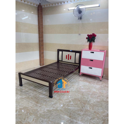 Giường sắt kiểu gỗ cao cấp 120x200 – ĐT04