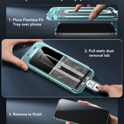 Kính Cường Lực ESR cho iPhone 16 / iPhone 16 Plus / iPhone 16 Pro / iPhone 16 Pro Max ESR Tempered-Glass Screen Protector - Hàng Chính Hãng