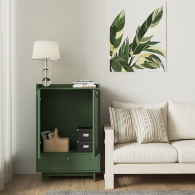 [Happy Home Furniture] MEYDAN, Tủ giày 2 cánh mây, 65cm x 34cm x 100cm ( DxRxC), TCM_055