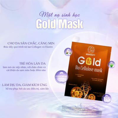 Mặt nạ sinh học BESKINATY Gold Bio Mask chống lão hóa phục hồi da hiệu quả  Hàn Quốc
