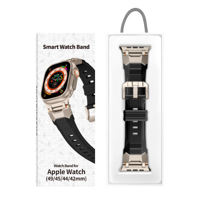 Dây Silicone Đầu Nối Kim Loại Sharp Wing cho Apple Watch Ultra 1/2 & Apple Watch Series 4/5/6/7/8/9/SE/10 Size 44/45/46/49mm - Hàng Chính Hãng