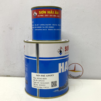 Sơn epoxy Hải Âu màu hồng đơn EP555 1L/Bộ
