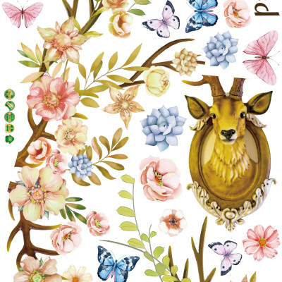 Decal dán tường con hươu SK9331
