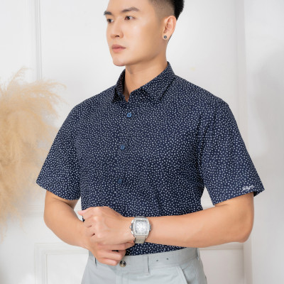 Áo sơ mi nam ngắn tay ALIGRO nhiều màu chất liệu cotton tự nhiên cao cấp, vạt bằng form custom trẻ trung ALGS-C66