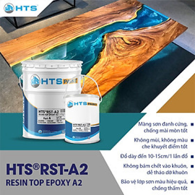 Keo Epoxy Resin trong suốt HTS RST-A2 bộ nhỏ 3kg đổ sàn, đổ bàn ghế, decor 3D