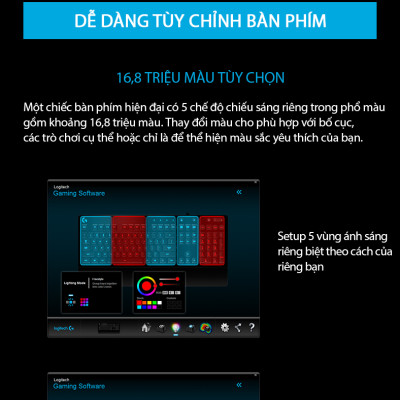 Bàn phím game có dây Logitech G213 Prodigy RGB Lightsync - Hàng chính hãng