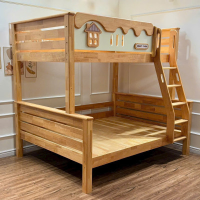 Giường tầng Bunk Bed VIP Import Bunk Juno Sofa KT 1m5 x 1m9 Gỗ Sồi Siêu Bền Chắc