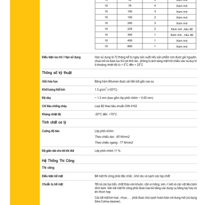 Băng keo chống dột, Chống thấm siêu dính, dùng được trên mọi vật liệu - Sika Multiseal (cuộn 7.5cm x 10m)