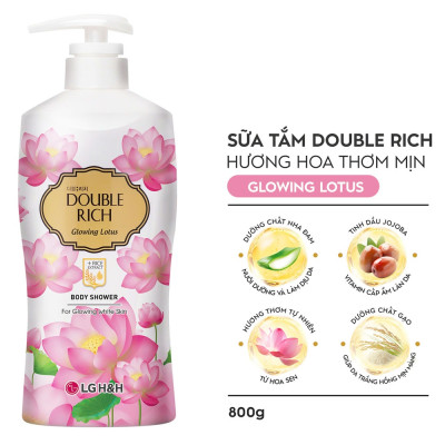 Sữa Tắm Double Rich Glowing Lotus Chiết Xuất Hoa Sen & Tinh Chất Gạo 800g