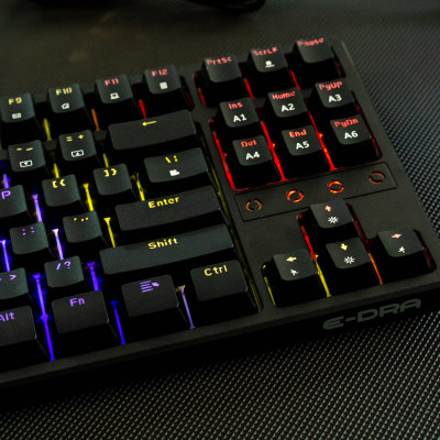 Bàn phím cơ chơi game có dây E-Dra EK3287 - Led Rainbow - E-dra Switch - Hàng chính hãng