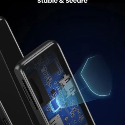 Ugreen UG80129CM314TK 6 trong 1 màu xám bộ chuyển usb type c đa năng ra 4K 60hz HDMI đọc thẻ sd tf - HÀNG CHÍNH HÃNG