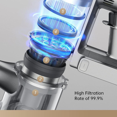 Máy Hút Bụi Không Dây Dreame R20 Lực Hút 27.000 Pa Thời Gian Làm Việc 60 Phút Công Suất 570 W - Hàng Chính Hãng