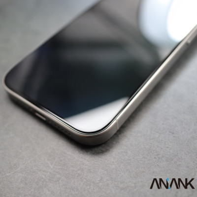 Miến dán kính cường lực khung tự dán màn hình cho iPhone 17 Pro Max / 17 Pro / 16 Pro Max / 15 Pro Max hiệu ANANK AGC 2.5D -  Mỏng 0.25mm, vát 2.5D, Trong Suốt Chuẩn HD, Công nghệ AR300 chống vân dầu - Hàng nhập khẩu