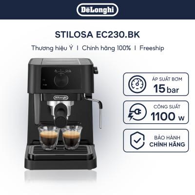 [Hàng chính hãng] Máy pha cà phê espresso DeLonghi Stilosa EC230.BK