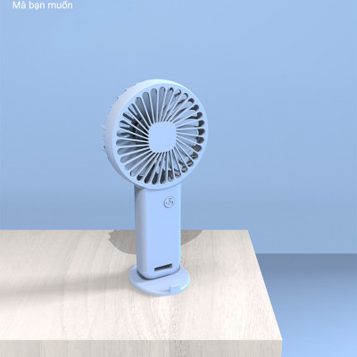 Quạt Cầm Tay Mini Tích Điện Teement, Có Giá Đở Điện Thoại, Sạc USB Di Động Tiện Lợi - Hàng Chính Hãng