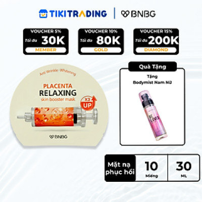 COMBO 10 MẶT NẠ PHỤC HỒI DA BNBG PLACENTA RELAXING SKINBOOSTER 30MLX10