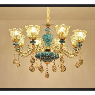 Đèn chùm trang trí ROYA phong cách Châu Âu hiện đại sang trọng loại 8 tay - Tặng kèm bóng LED đầy đủ