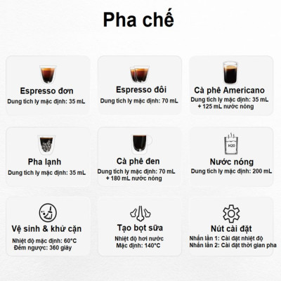 [Hàng Nhập Khẩu] Máy pha cà phê Cappuccino, Ristretto, Espresso, Latte chuyên nghiệp, thương hiệu Mỹ cao cấp HiBREW - H13
