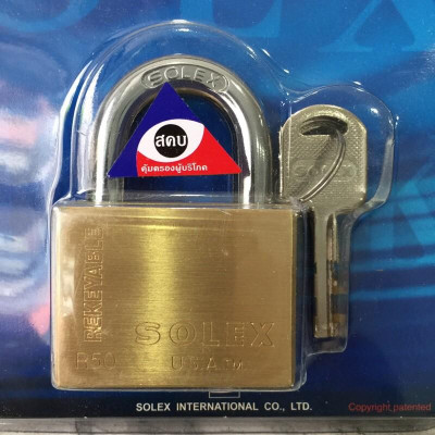 Khóa Solex R50 thân đồng rộng 50mm chìa vuông - MSOFT