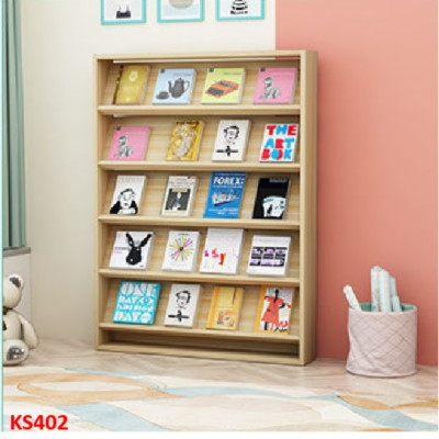 Kệ sách gỗ MDF, Kệ đựng sách báo, Kệ sách ở trường KS402 - NỘI THẤT LẮP RÁP VIENDONGADV
