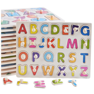 Bảng núm gỗ nhiều chủ đề, bảng ghép hình núm gỗ động vật, chữ cái, số giáo dục sớm phát triển trí thông minh