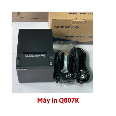 Máy in hóa đơn K80 Xprinter XP-Q807K cổng USB + LAN, in bill bán hàng trên điện thoại và máy tính - Hàng chính hãng