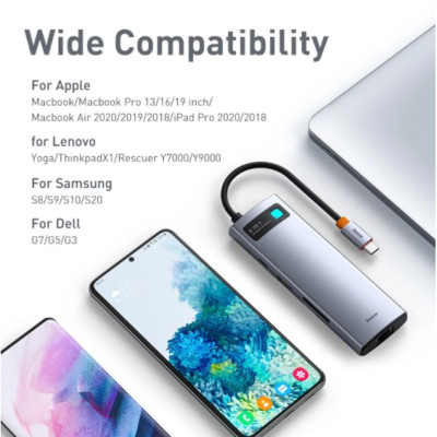 (Hàng chính hãng) Hub chuyển đổi đa năng Baseus Type-C - HDMI, USB, RJ45, SD, TF,... dành cho Macbook, Notebook, Laptop,... 
