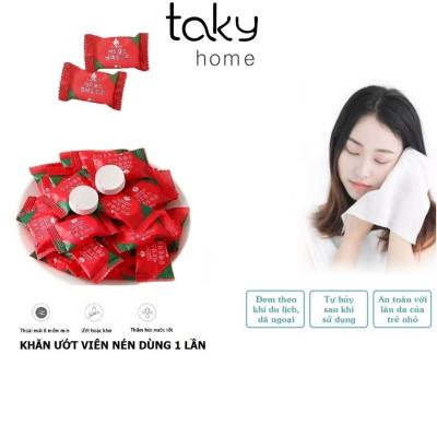 20 Khăn Ướt Dạng Viên Nén, Chất Liệu Mềm, Mịn, Dùng 1 Lần Tiện Dụng, Nhỏ Gọn, Sạch Sẽ, TakyHome 5850Set20