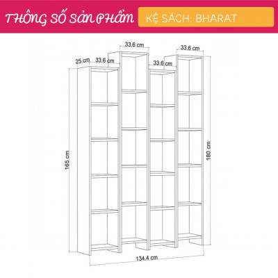 Kệ sách gia đình thiết kế đơn giản SMLIFE Bharat