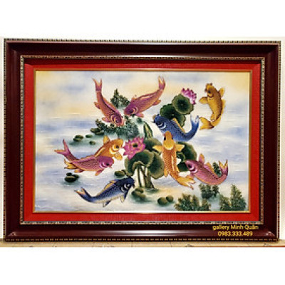 TRANH ĐÁ TỰ NHIÊN - CỬU NGƯ QUẦN TỤ