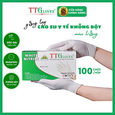 Găng Tay Y Tế Size XS Không Bột Nitrile TTGLOVES Màu Trắng (100 Chiếc/hộp)